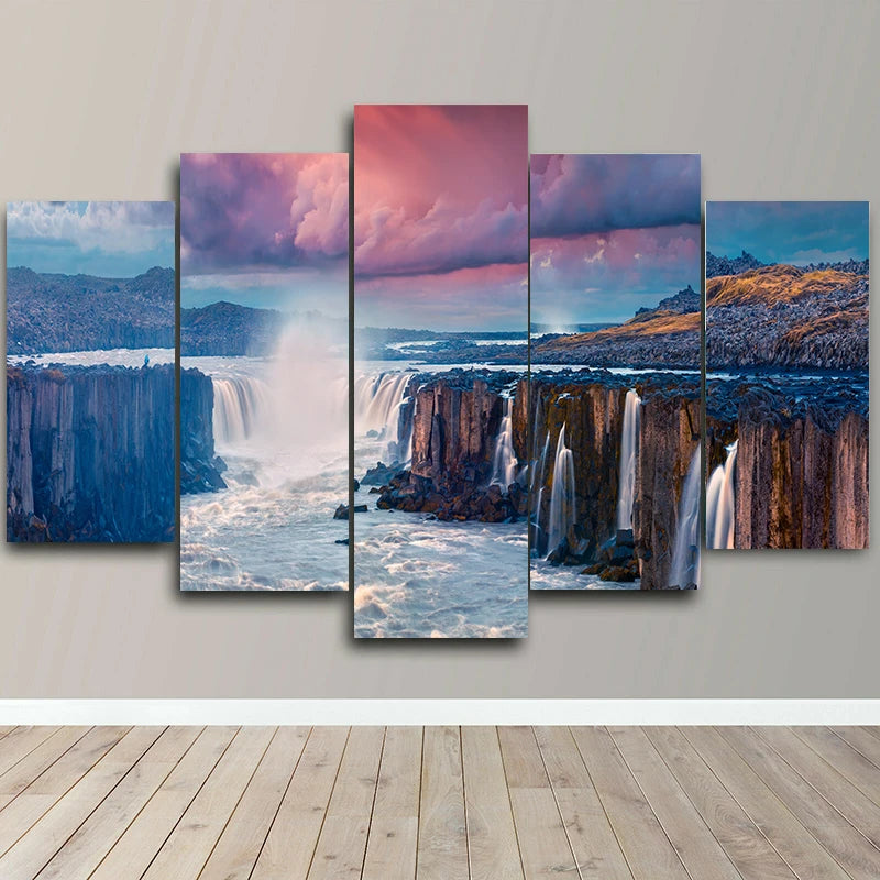 5-Piece Lake Landscape Canvas Wall Art – Unframed Home Decor Posters