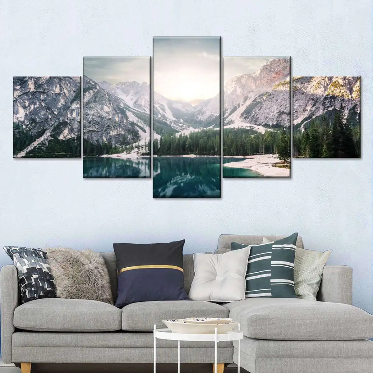 5-Piece Lake Landscape Canvas Wall Art – Unframed Home Decor Posters