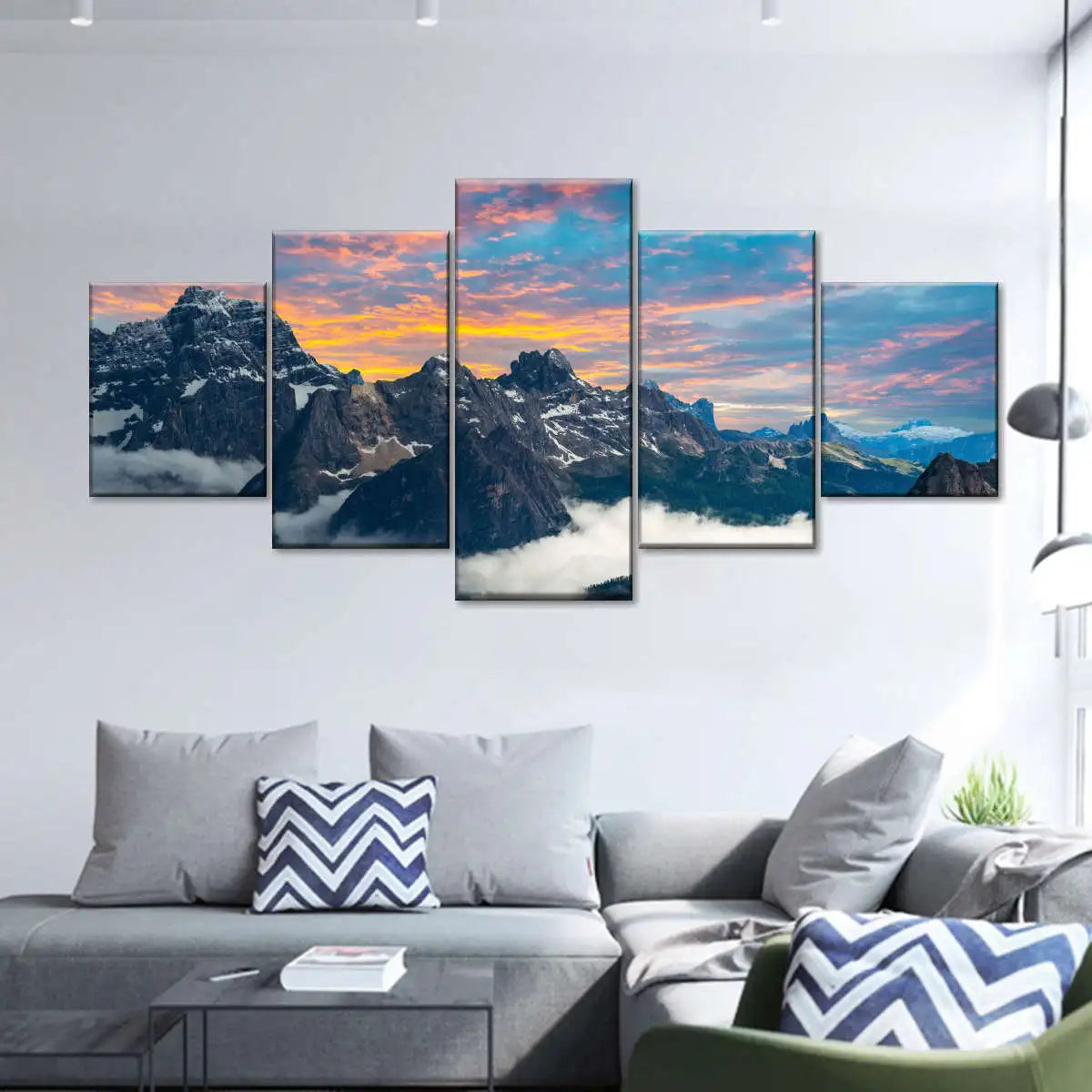 5-Piece Lake Landscape Canvas Wall Art – Unframed Home Decor Posters
