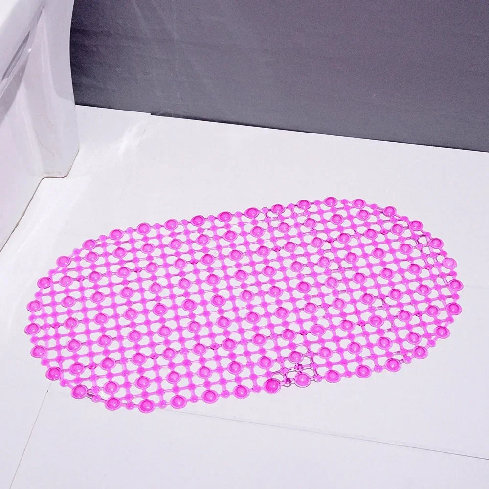 PVC Anti-Skid Bath Mat – Soft Non-Slip Shower Massage Mat with Suction Cups