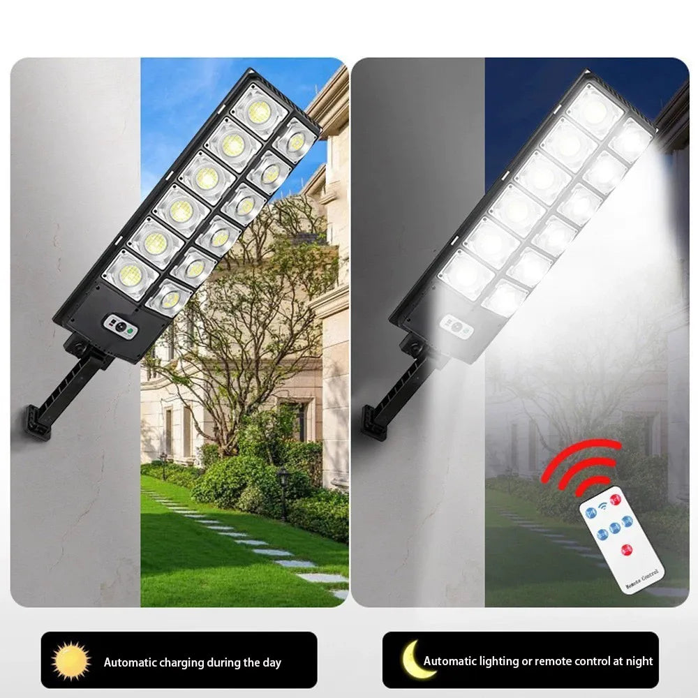 8000LM Solar LED Wall Light – Motion Sensor, Waterproof, Remote Control