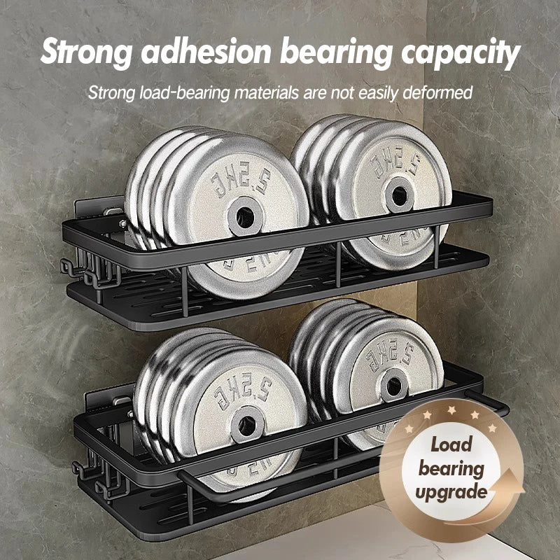 Stainless Steel Bathroom Storage Rack – Anti-Rust Suction Shower Organizer