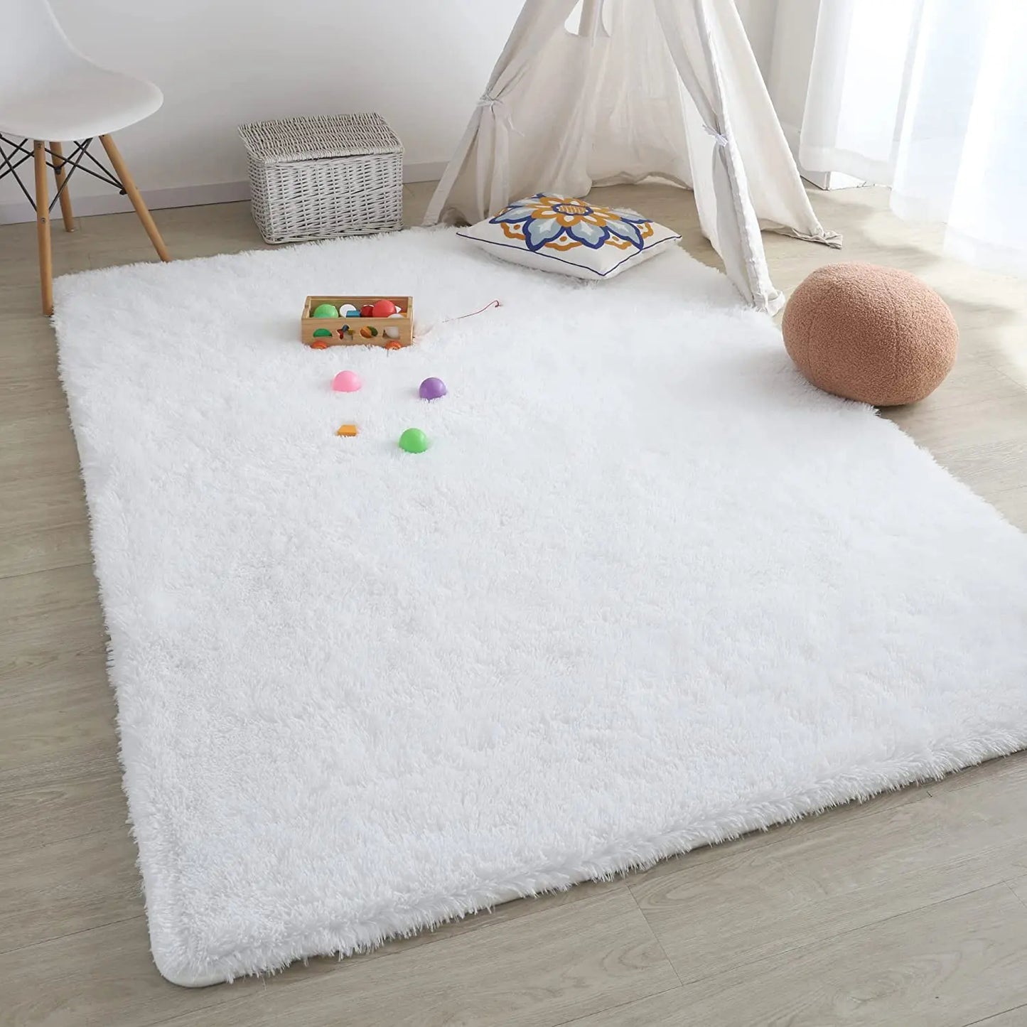 Soft Plush Rug – Fluffy Modern Carpet for Living Room, Kids' Room & Gifts