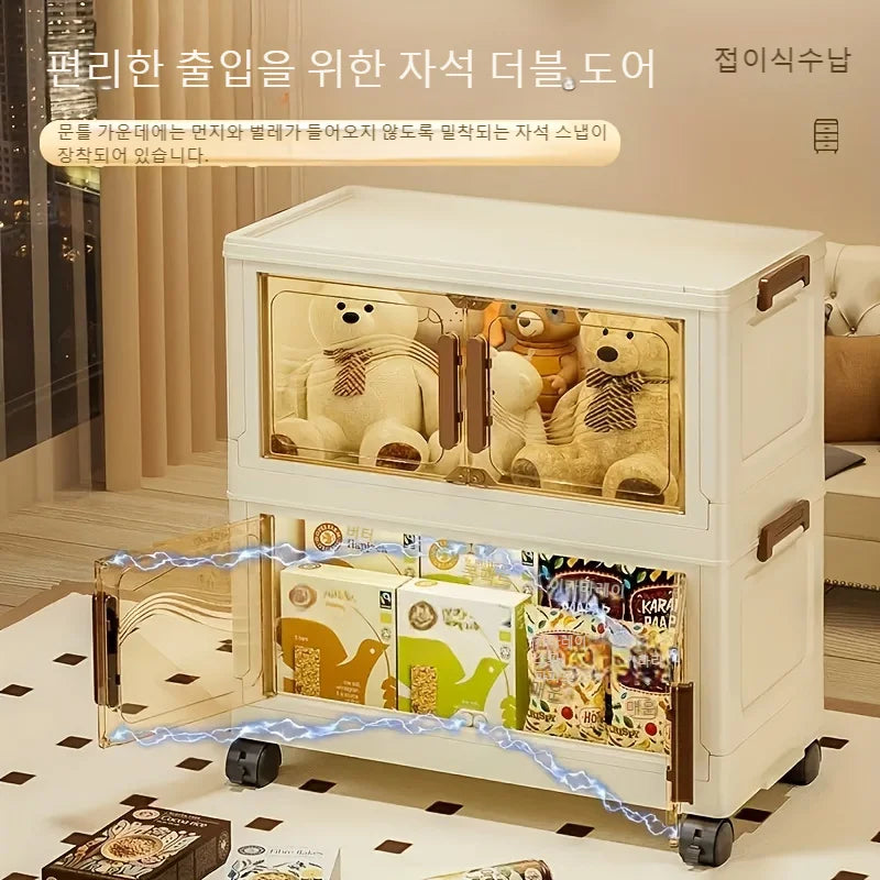 Foldable Storage Box with Clear Door – Durable & Space-Saving Organizer