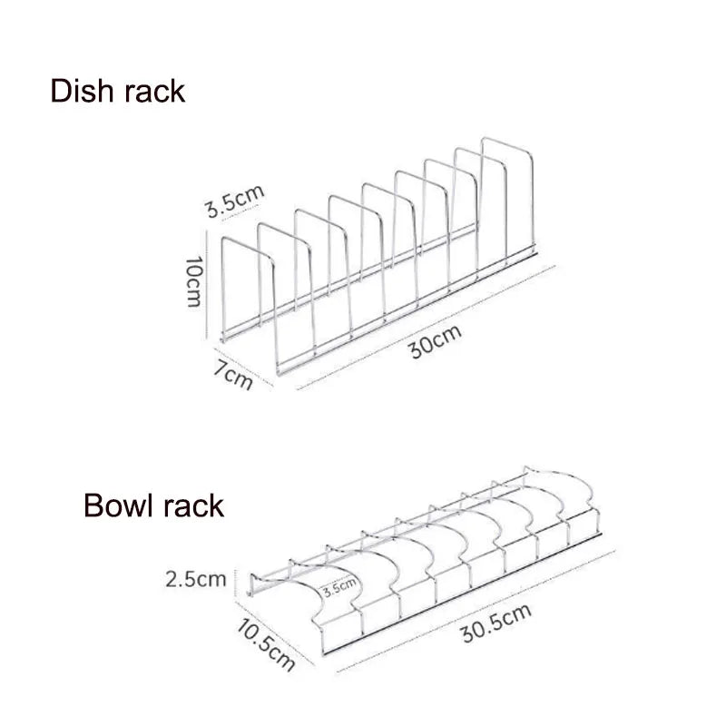 Stainless Steel Kitchen Bowl & Dish Organizer – Cutlery & Pot Lid Rack