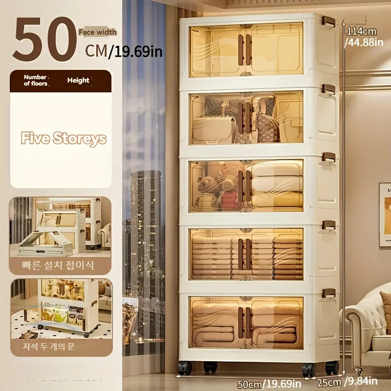 Foldable Storage Box with Clear Door – Durable & Space-Saving Organizer