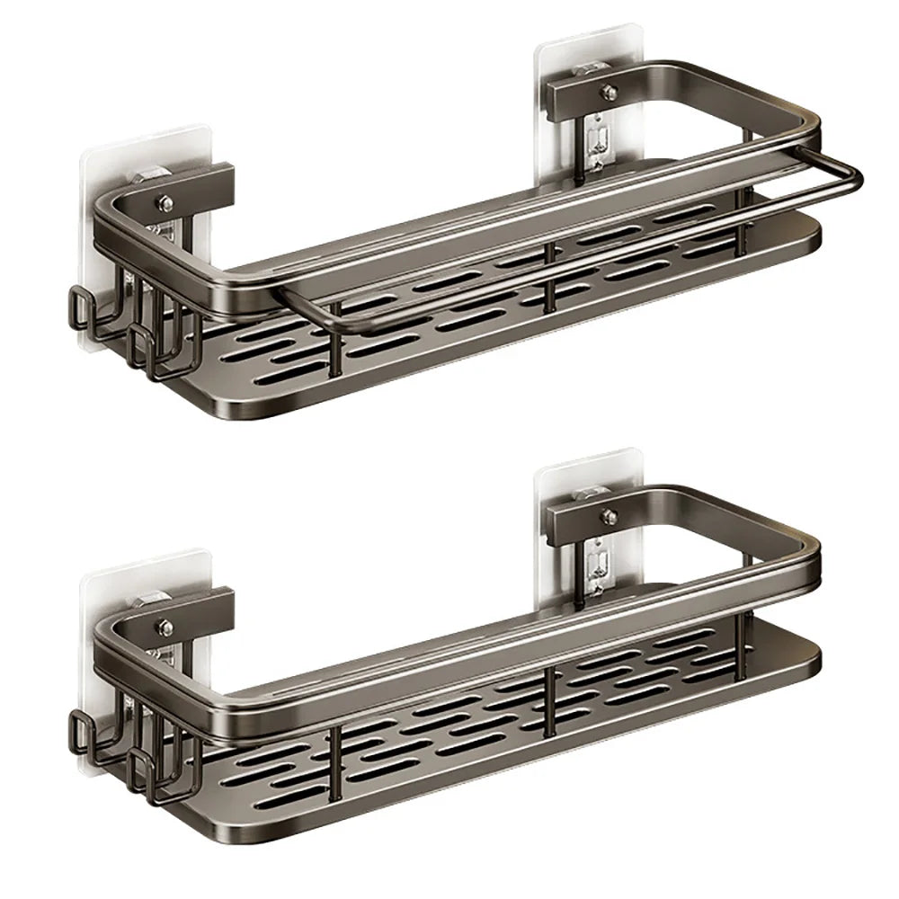 Stainless Steel Bathroom Storage Rack – Anti-Rust Suction Shower Organizer