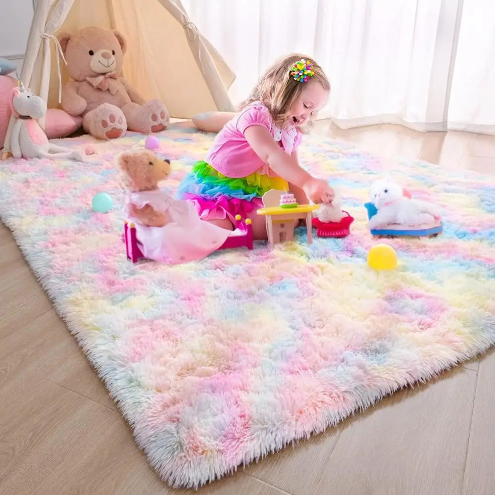 Soft Plush Rug – Fluffy Modern Carpet for Living Room, Kids' Room & Gifts