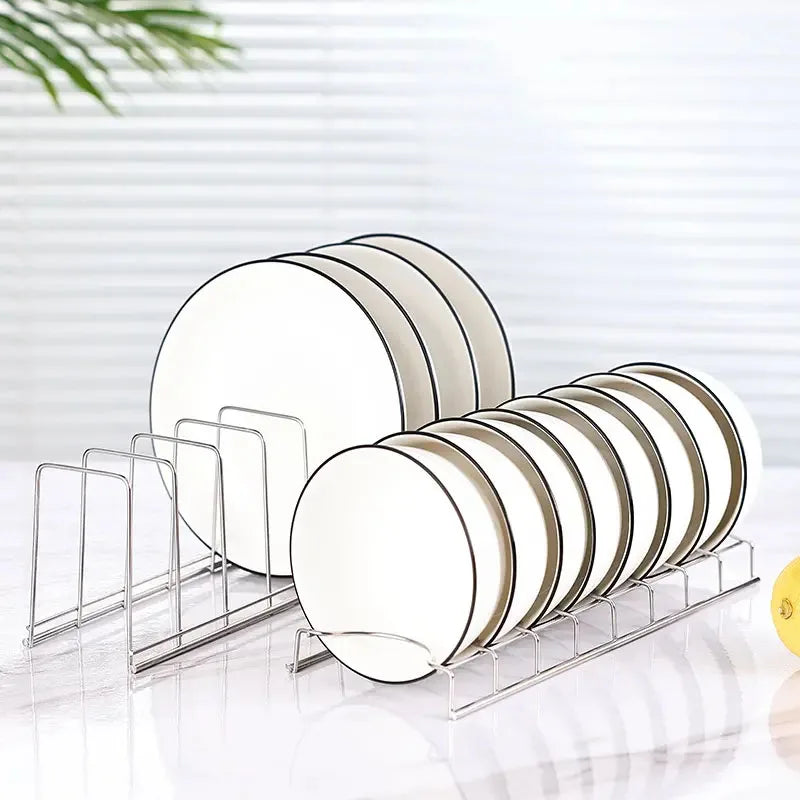 Stainless Steel Kitchen Bowl & Dish Organizer – Cutlery & Pot Lid Rack