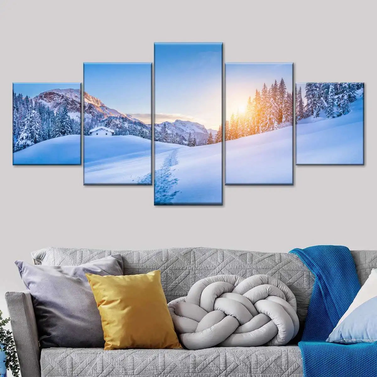 5-Piece Lake Landscape Canvas Wall Art – Unframed Home Decor Posters