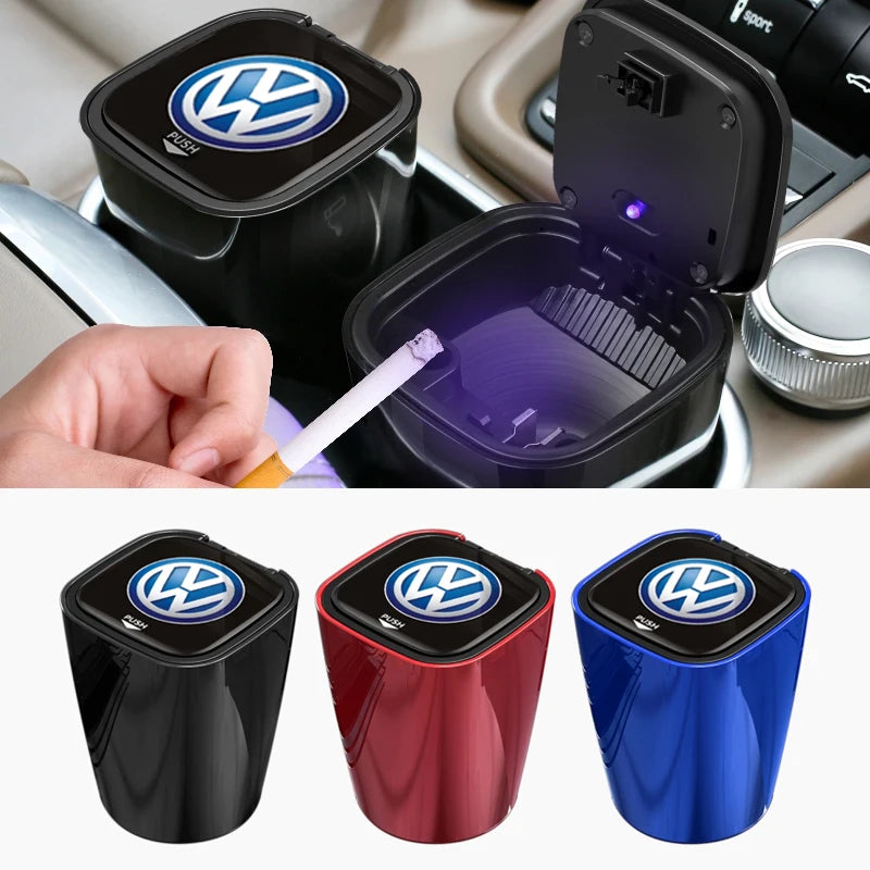 Car Ashtray with LED Light – Smokeless Cup Holder for VW Models