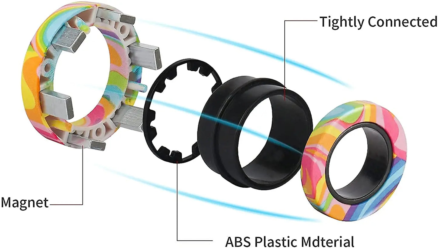3pcs Colorful Finger Magnetic Rings for Stress Relief