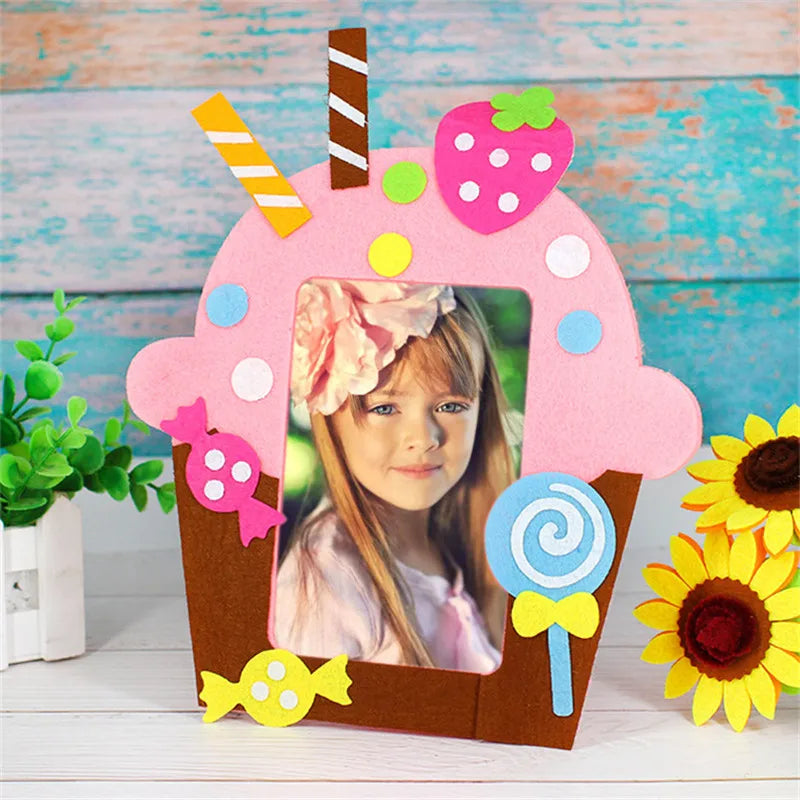 3-Piece 6-Inch Cartoon Animal Photo Frame Set – DIY Craft & Decoration