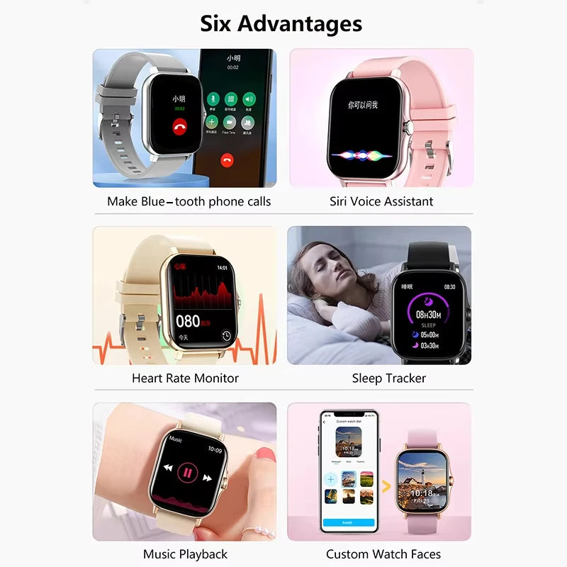 KESHUYOU 2025 Smart Watch – Bluetooth Call, Music, Heart Rate Monitor, Pedometer