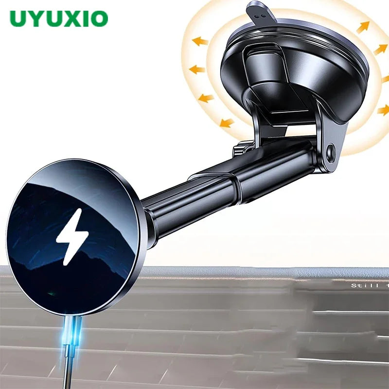 UYUXIO 15W Magnetic Wireless Car Charger – Fast Charging Phone Holder