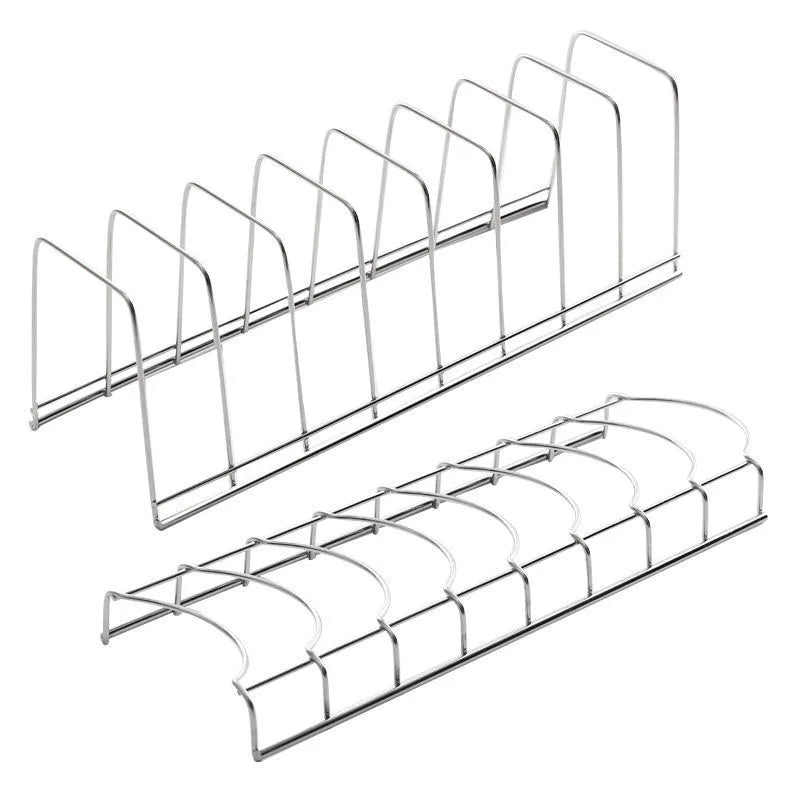 Stainless Steel Kitchen Bowl & Dish Organizer – Cutlery & Pot Lid Rack