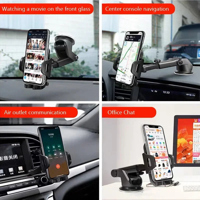 2025 Universal Car Phone Holder – 360° Mount for Cup, Dash & Windshield