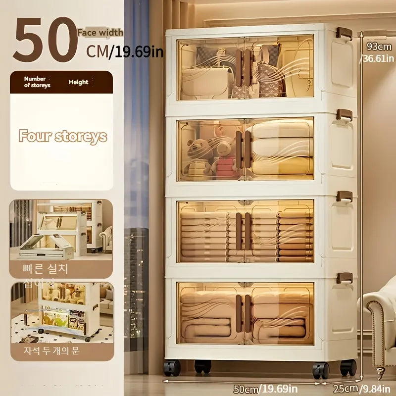 Foldable Storage Box with Clear Door – Durable & Space-Saving Organizer