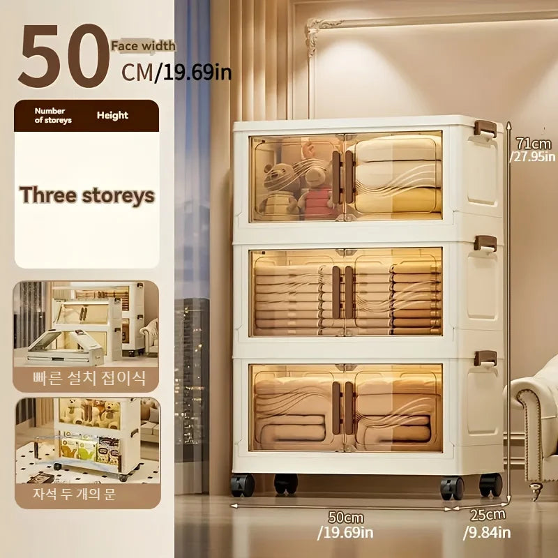 Foldable Storage Box with Clear Door – Durable & Space-Saving Organizer