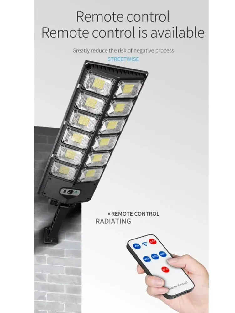 8000LM Solar LED Wall Light – Motion Sensor, Waterproof, Remote Control
