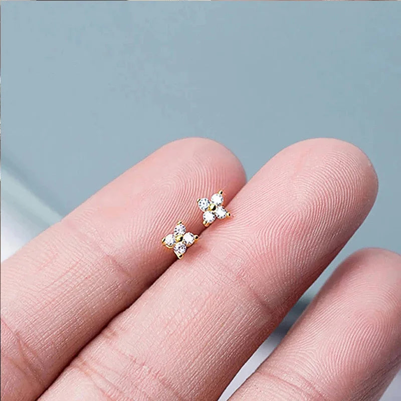 925 Silver Plated CZ Four-Leaf Flower Adjustable Bracelet – Dainty 18k Gold