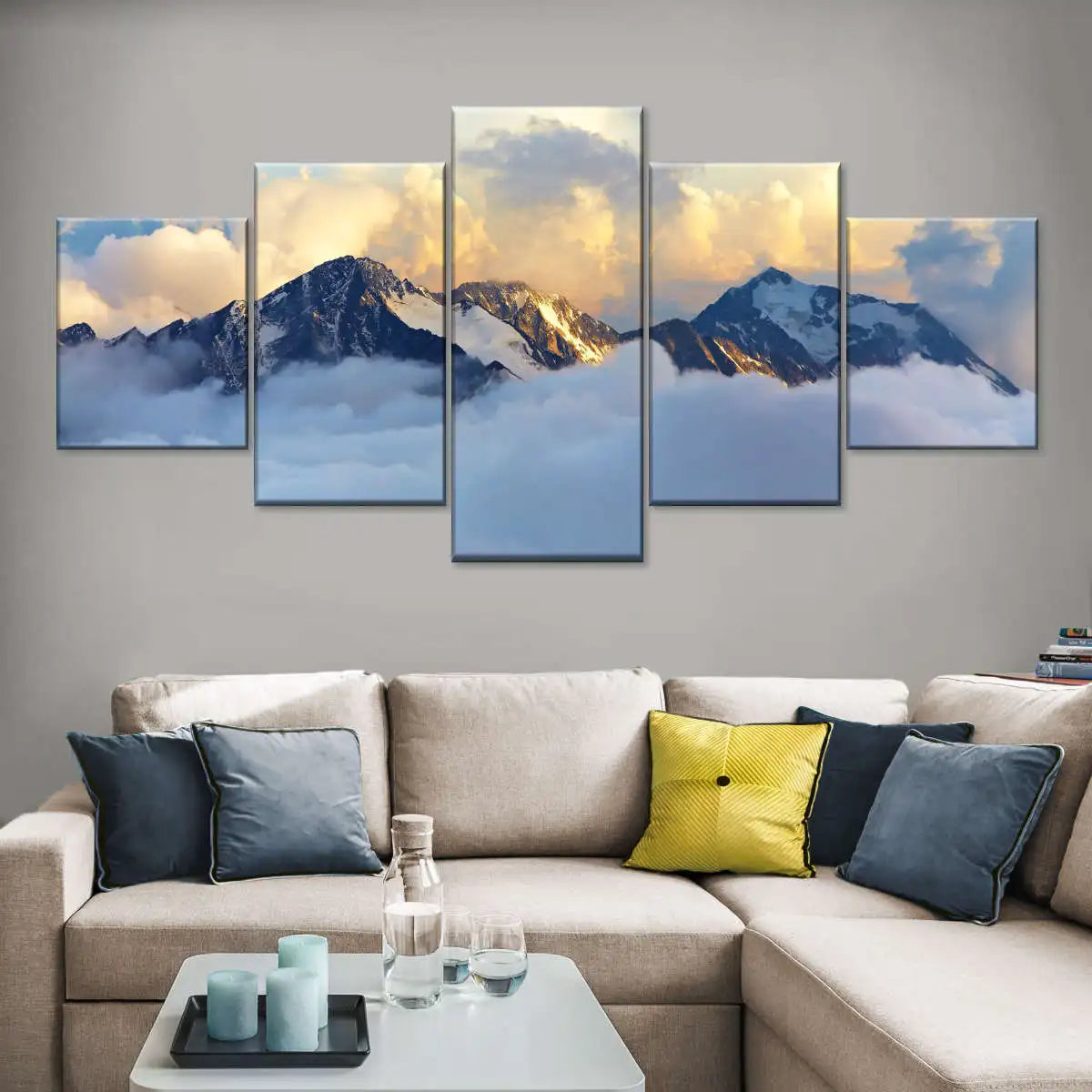 5-Piece Lake Landscape Canvas Wall Art – Unframed Home Decor Posters