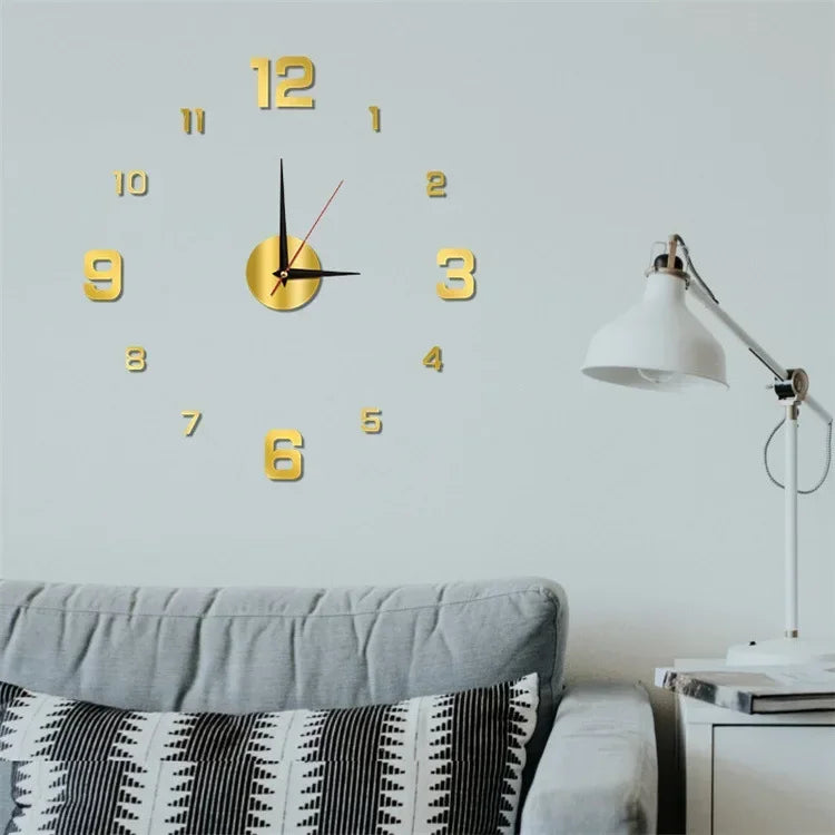 3D DIY Luminous Wall Clock – Frameless Acrylic Silent Decor Clock