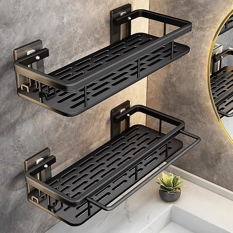 Stainless Steel Bathroom Storage Rack – Anti-Rust Suction Shower Organizer