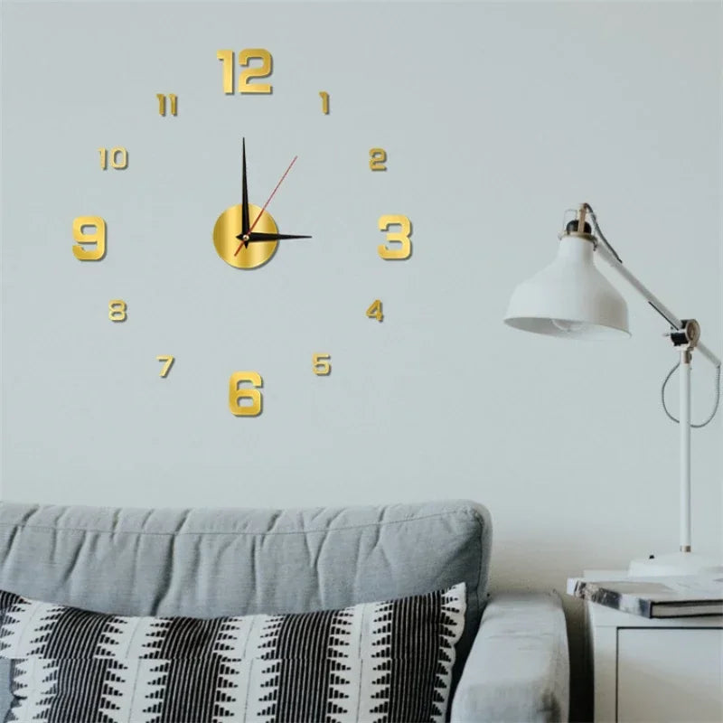 3D DIY Luminous Wall Clock – Frameless Acrylic Silent Decor Clock