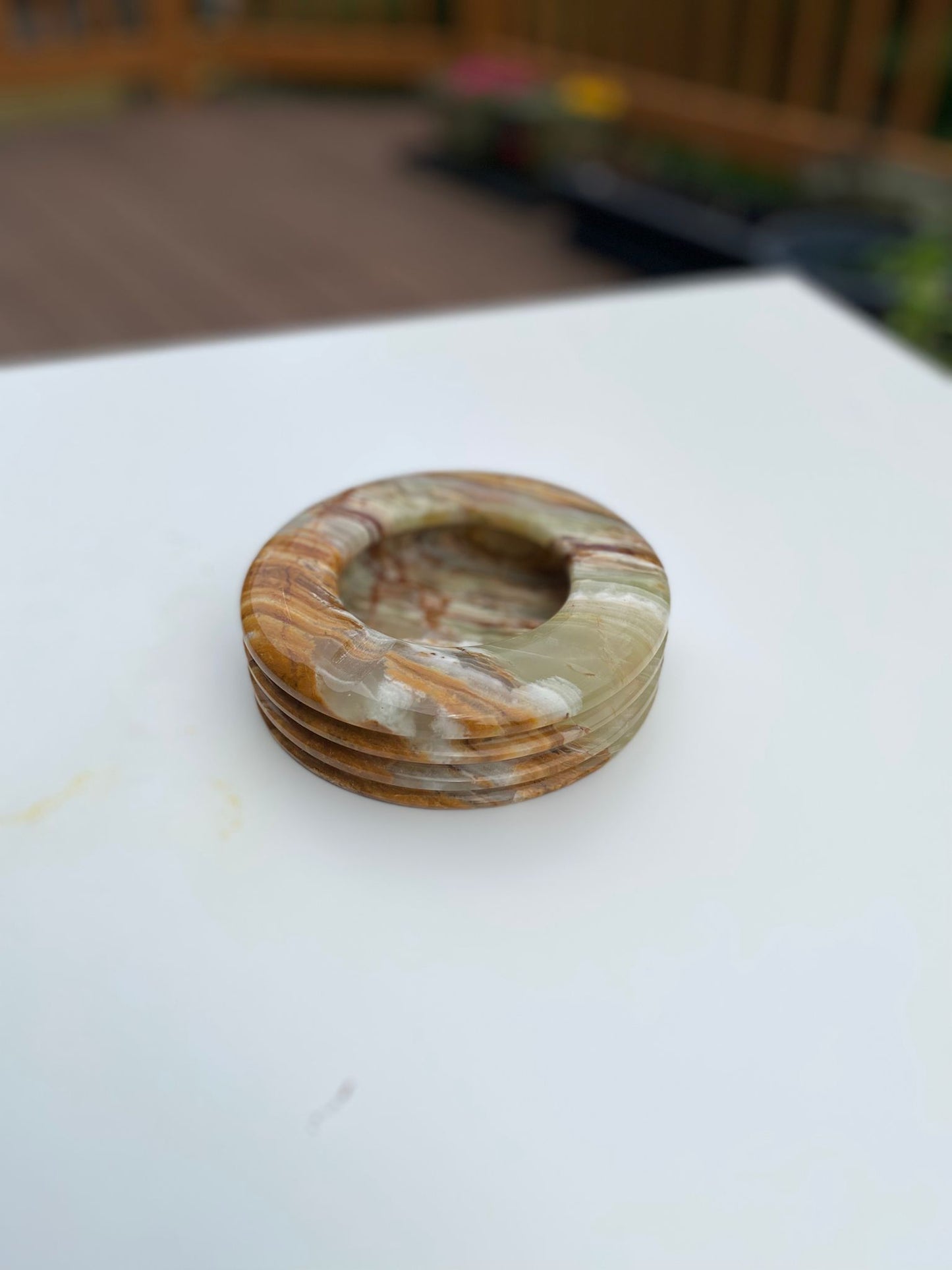 Circle of Calm – Handcrafted Onyx Tealight Holder