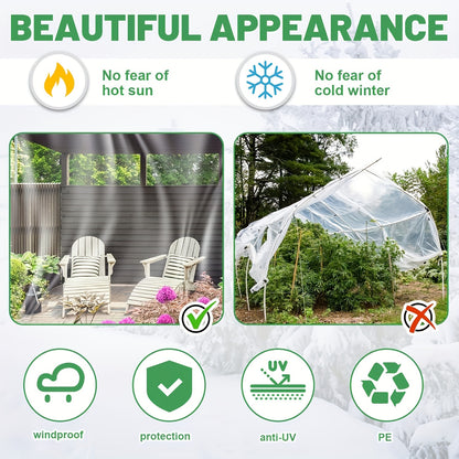 Clear Waterproof Tarp with Seal Ring - Outdoor Rainproof Cover