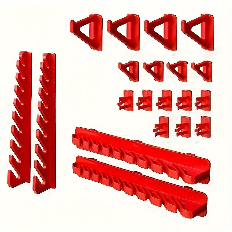 47pcs Lenotos DIY Tool Organizer Set - Durable Red & Black Storage