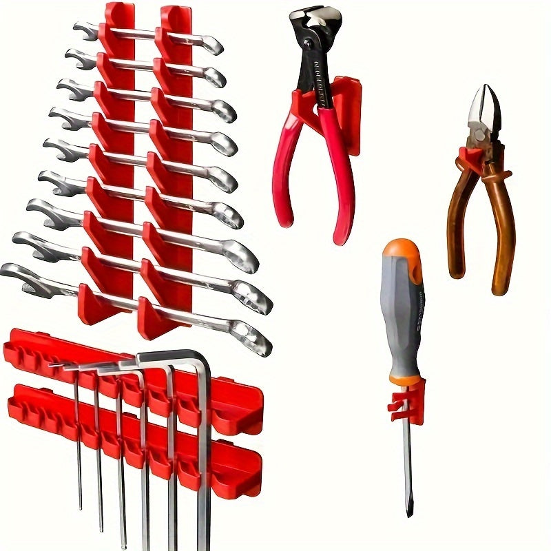 47pcs Lenotos DIY Tool Organizer Set - Durable Red & Black Storage