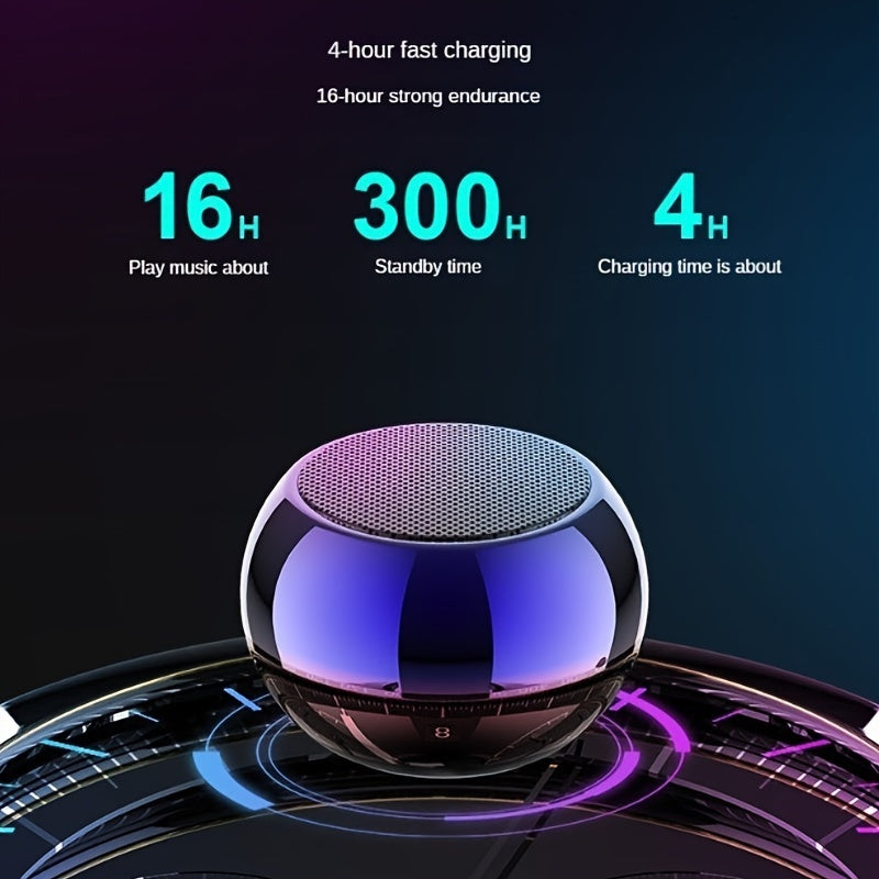 Portable Mini Gradient Steel Speaker - Indoor & Outdoor Gift