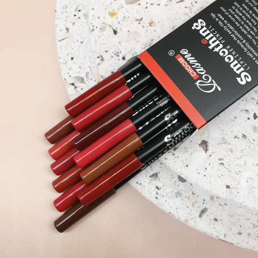 12-Piece Lipstick Set with Lip Liner & Matte Gloss