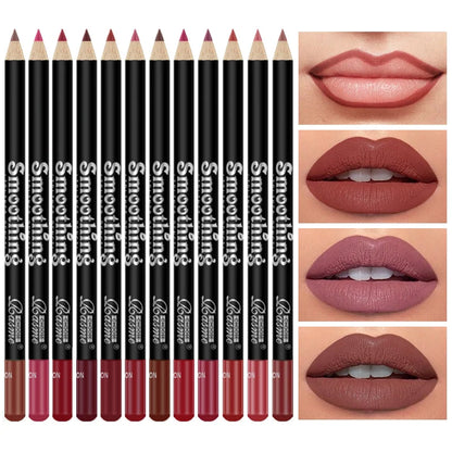 12-Piece Lipstick Set with Lip Liner & Matte Gloss