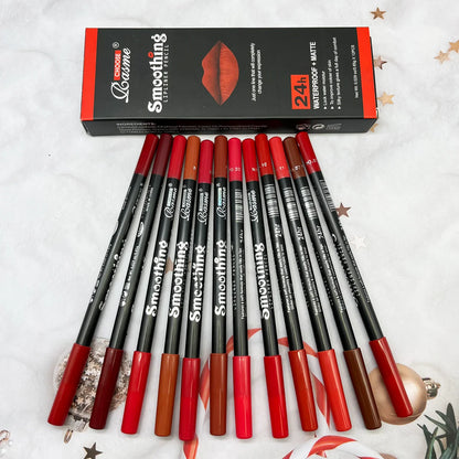 12-Piece Lipstick Set with Lip Liner & Matte Gloss