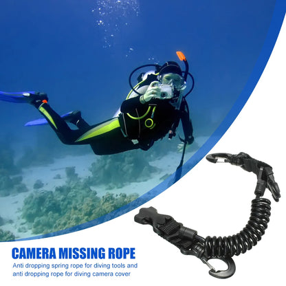 Diving Camera Lanyard with Spring Coil & Quick Release Buckle