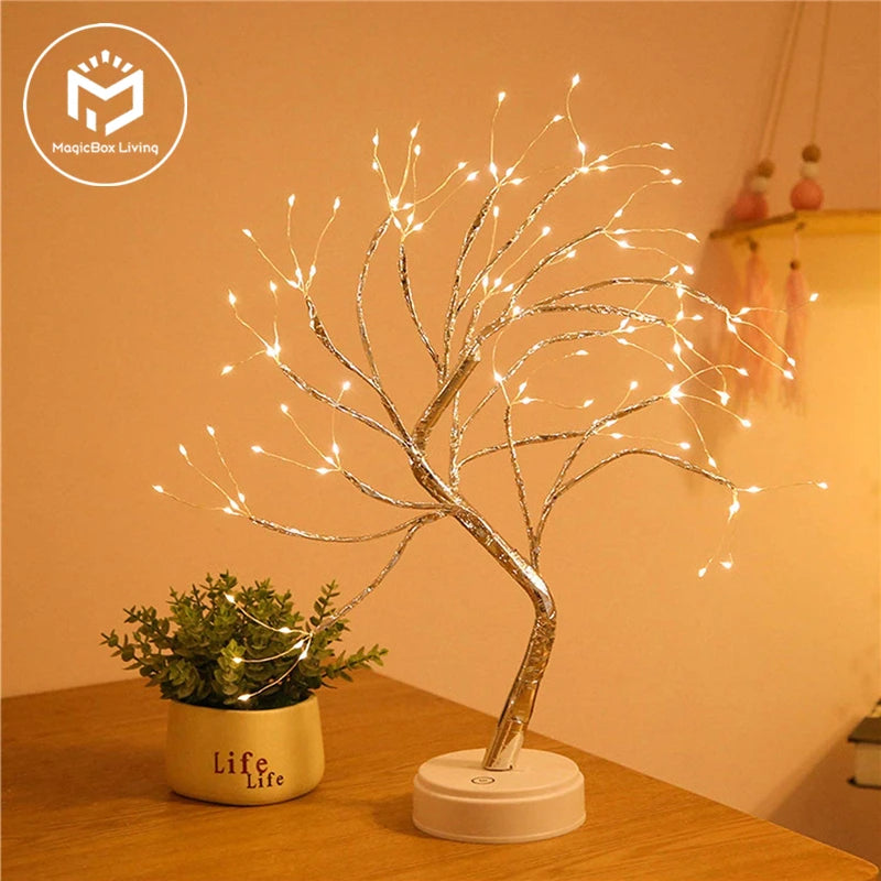 Mini LED Christmas Tree Fairy Light Garland - Holiday Bedroom Decor