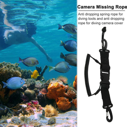 Diving Camera Lanyard with Spring Coil & Quick Release Buckle