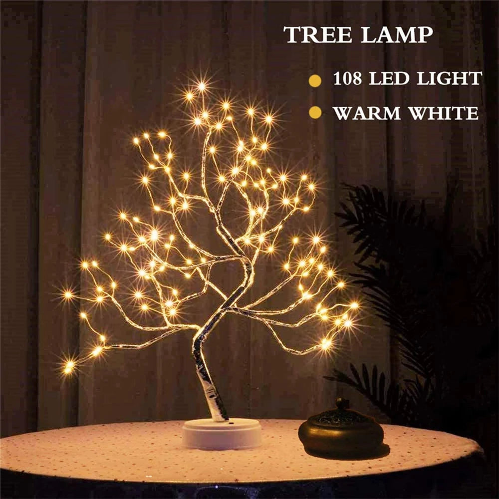Mini LED Christmas Tree Fairy Light Garland - Holiday Bedroom Decor