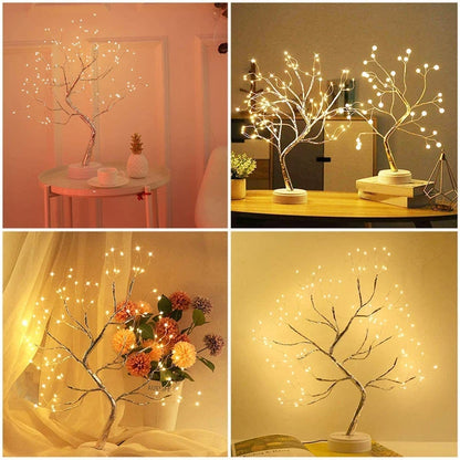 Mini LED Christmas Tree Fairy Light Garland - Holiday Bedroom Decor