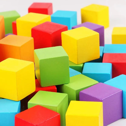 30/50PCS Wooden Building Blocks – Montessori Educational Toy