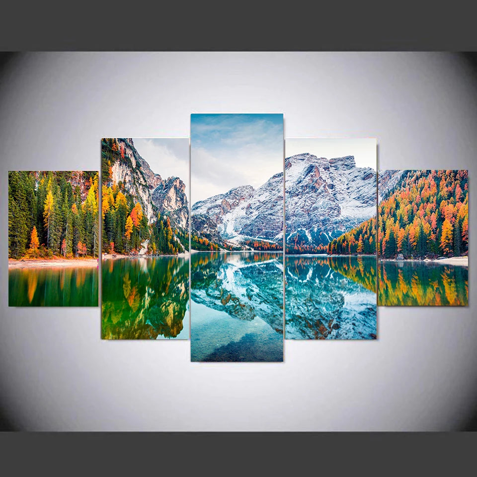 5-Piece Lake Landscape Canvas Wall Art – Unframed Home Decor Posters