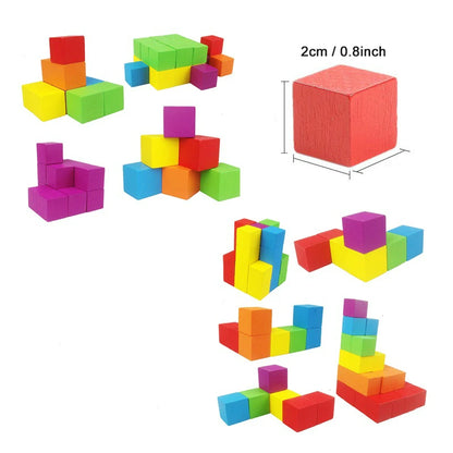30/50PCS Wooden Building Blocks – Montessori Educational Toy