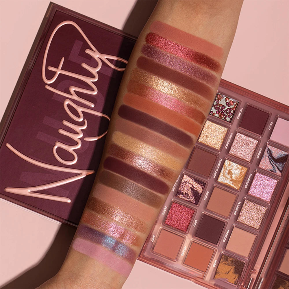 18-Color Pomegranate Eyeshadow Palette – Shimmer & Matte, Waterproof