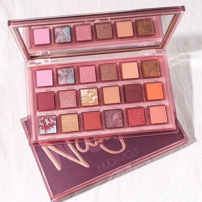 18-Color Pomegranate Eyeshadow Palette – Shimmer & Matte, Waterproof