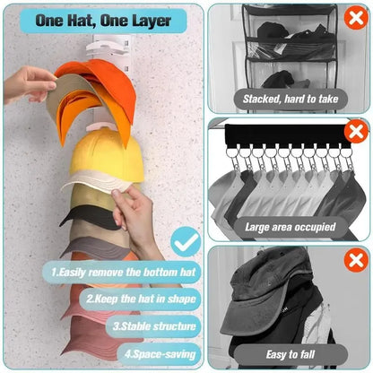Wall-Mounted Cap Rack – 10-Grid Hat & Towel Holder Organizer