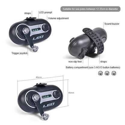 Electronic Fishing Rod Alarm with Sound & Light Clip