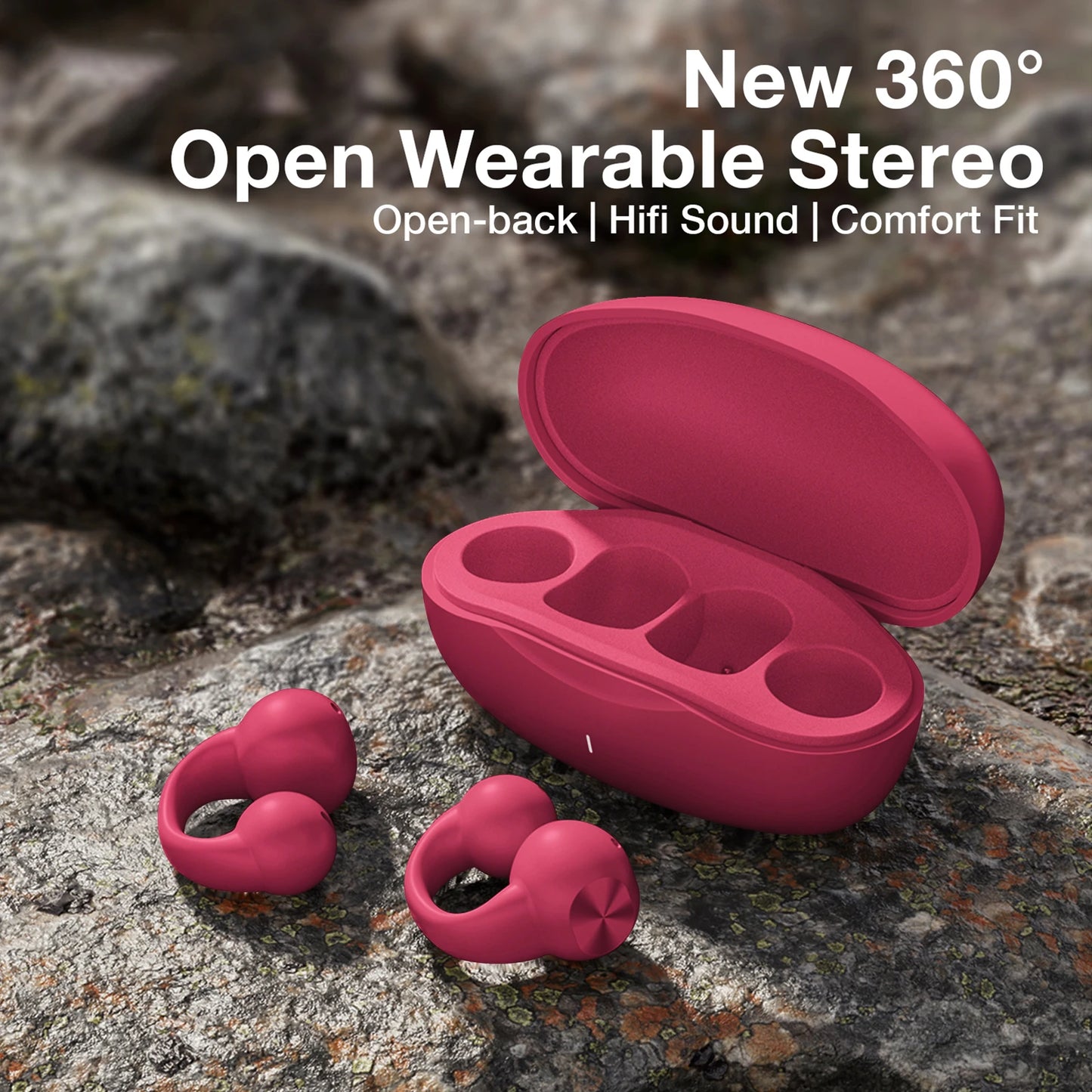 Bluetooth 5.3 Open-Ear Wireless Earbuds with Charging Case